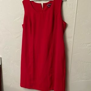 Two-piece red dress with coat